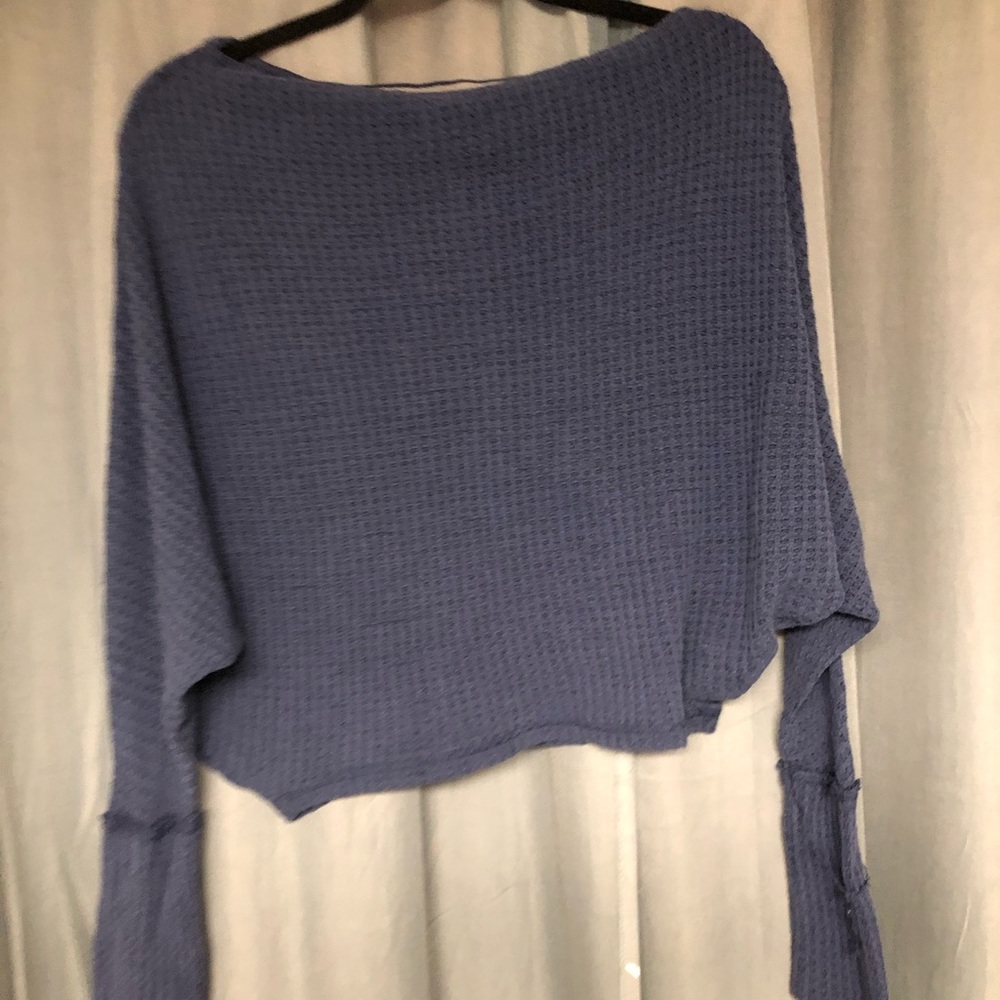 Navy blue Free People crop sweater